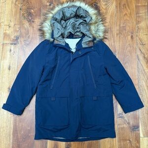 ZARA Fall / Winter Jacket Coat Hooded Navy Blue Boys Girls 8
